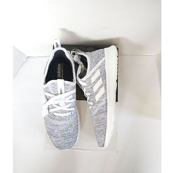 New! ADIDAS Women's Cloudfoam Pure Running Sneakers Shoes Cloud White/Core Black - Picture 11 of 13